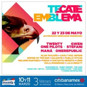 tecate emblema twenty one pilots mana gwen stefani