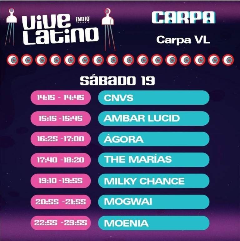 Horarios Escenario Carpa VL Vive Latino 2022