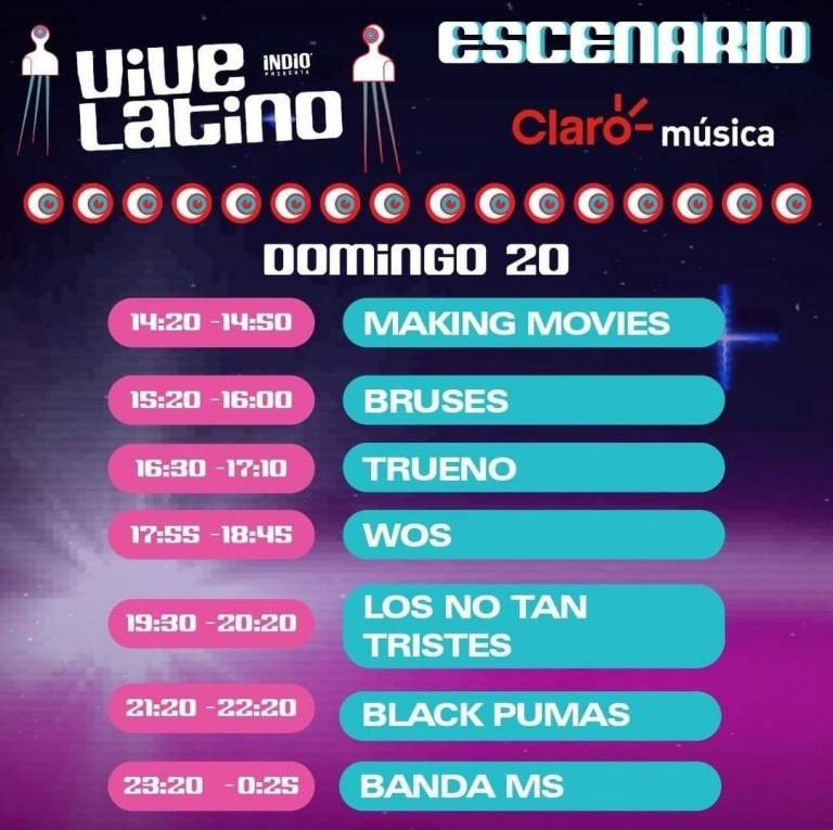 Horario Escenario Claro Música 2022 Vive Latino